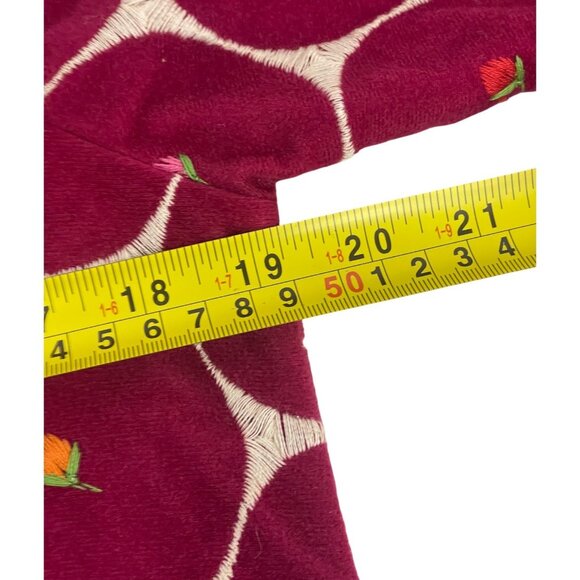 Vintage Christian Dior Womens House Dress M Maxi Red Polka Dot Embroidered 70s - Picture 8 of 10